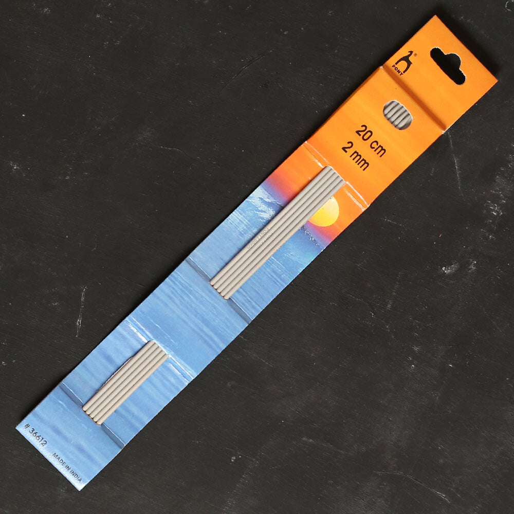 Pony 2 mm 20 cm Aluminium Double Pointed Needles, Set of 5 - 36612