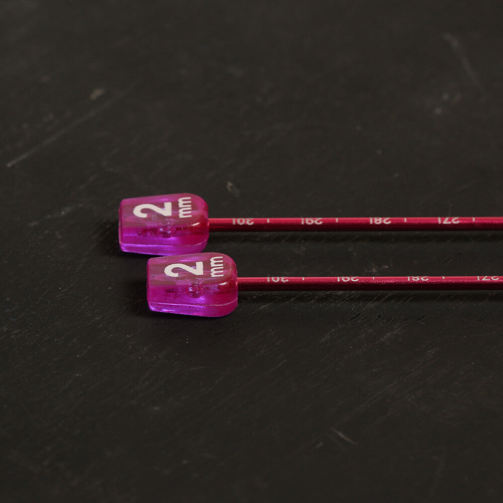 Pony Measure 2 mm 35 cm Aluminium Knitting Needles, Red - 34501