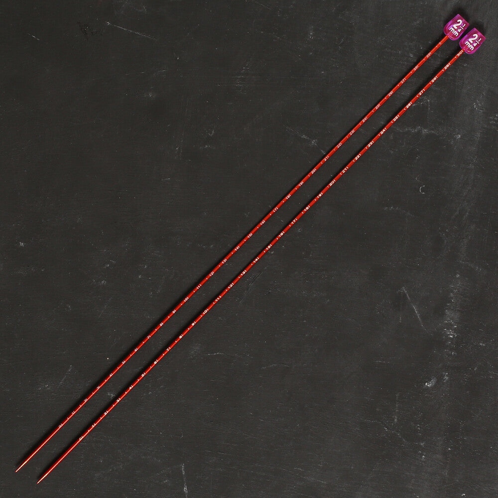 Pony Measure 2.25 mm 35 cm Aluminium Knitting Needles, Orange - 34502