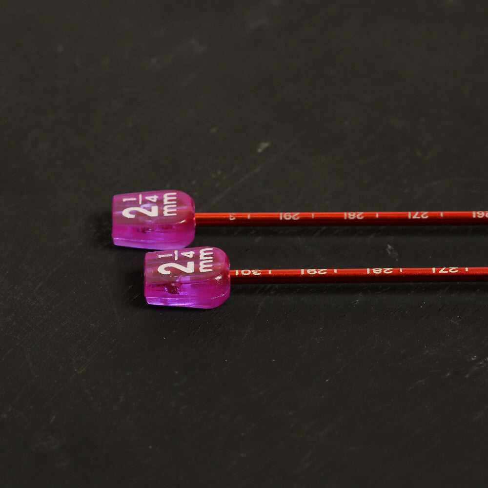 Pony Measure 2.25 mm 35 cm Aluminium Knitting Needles, Orange - 34502