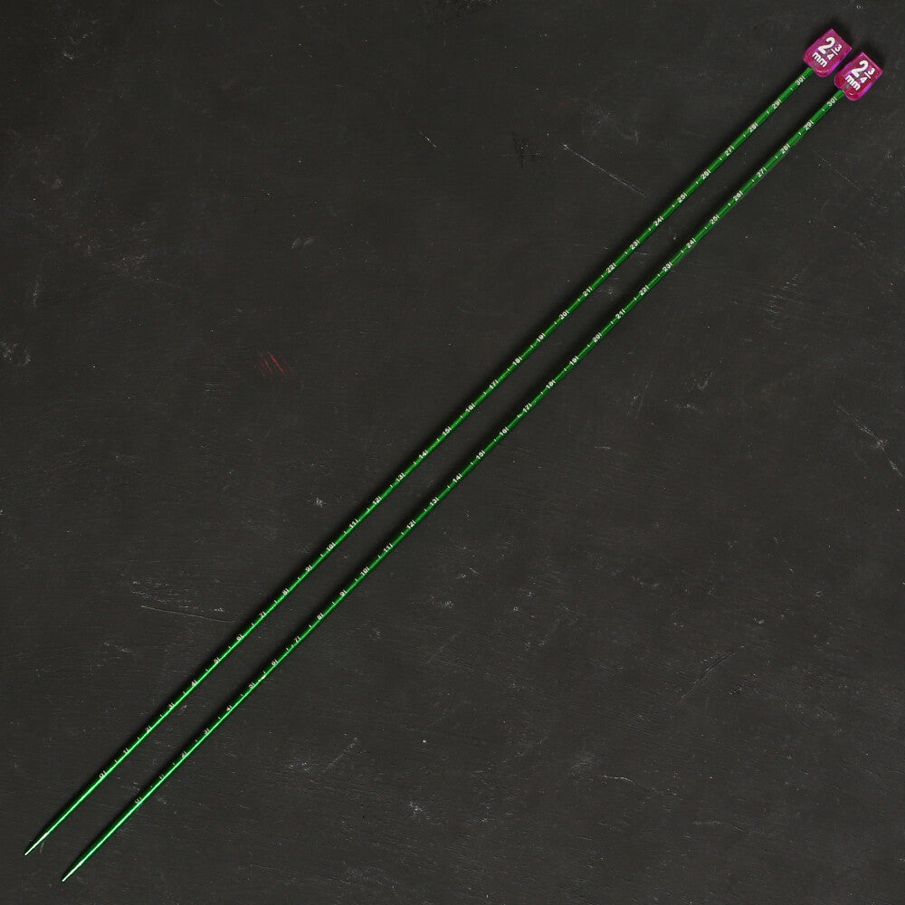Pony Measure 2.75 mm 35 cm Aluminium Knitting Needles, Mild Green - 34504