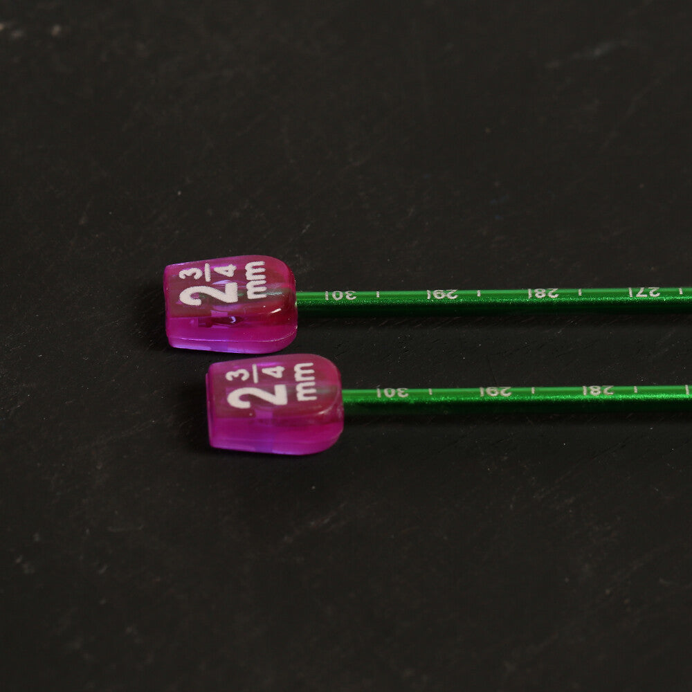 Pony Measure 2.75 mm 35 cm Aluminium Knitting Needles, Mild Green - 34504