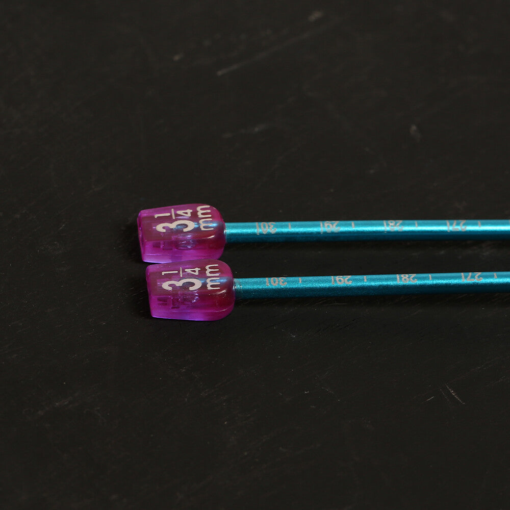 Pony Measure 3.25 mm 35 cm Aluminium Knitting Needles, Light Blue - 34506