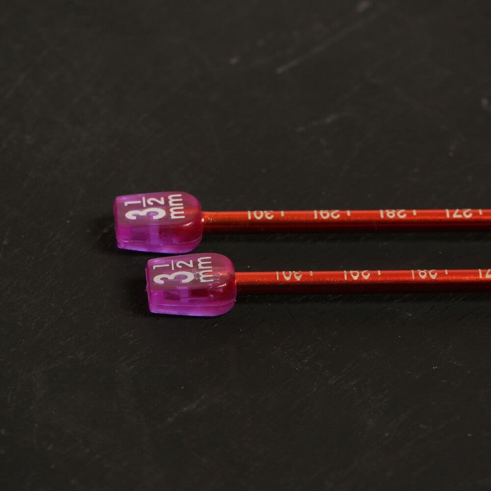 Pony Measure 3.5 mm 35 cm Aluminium Knitting Needles, Orange - 34507