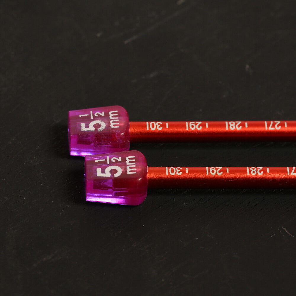 Pony Measure 5.5 mm 35 cm Aluminium Knitting Needles, Orange - 34512