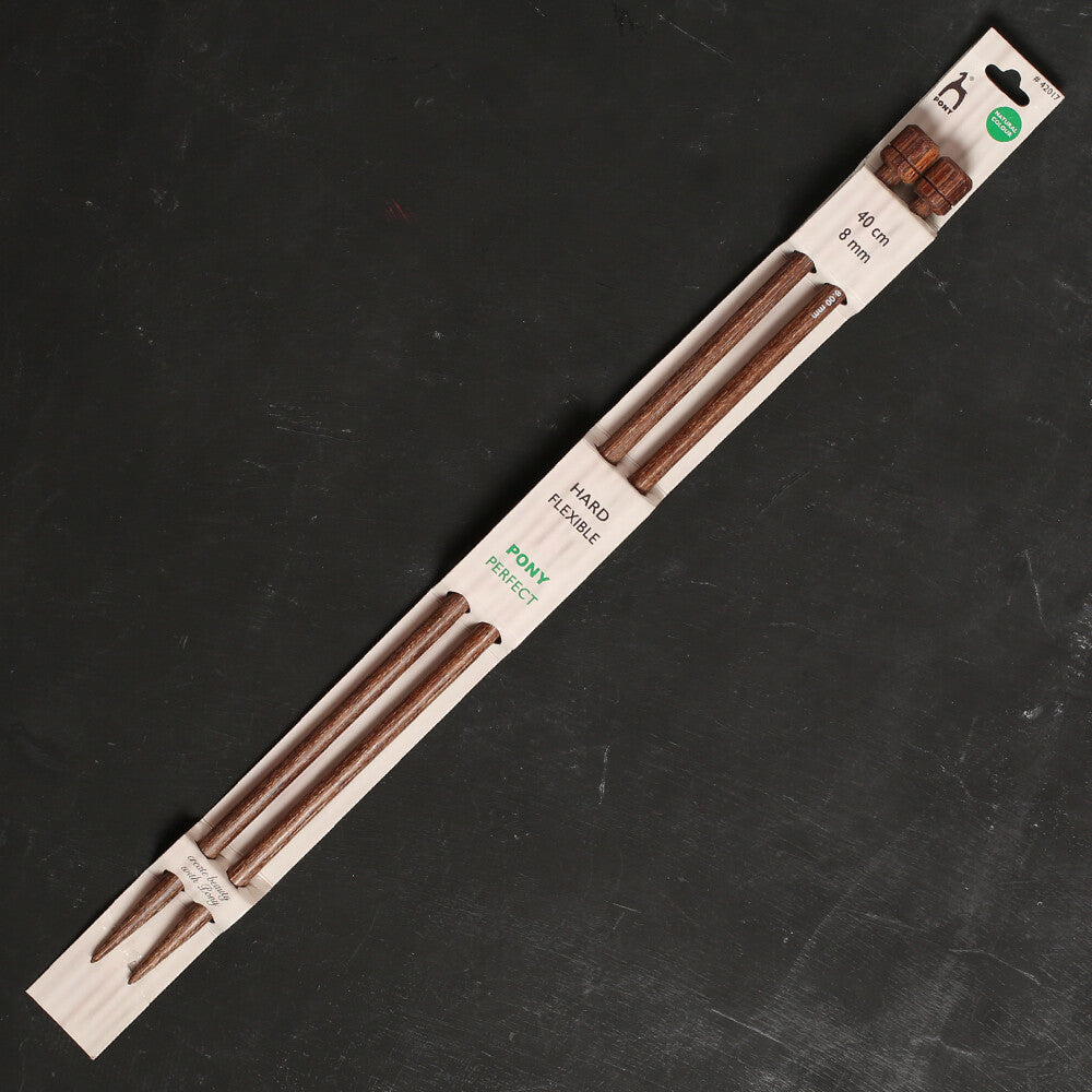 Pony Perfect 8 mm 40 cm Wooden Knitting Needle - 42017