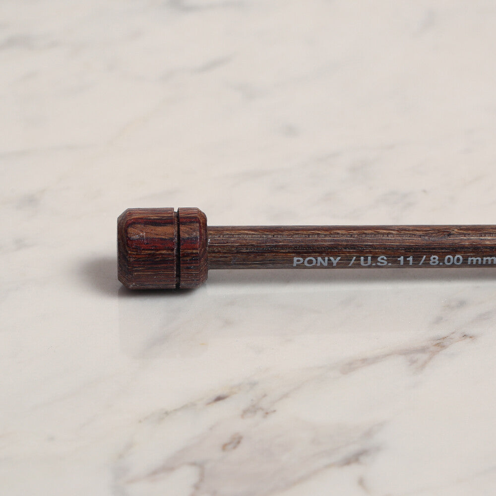 Pony Perfect 8 mm 40 cm Wooden Knitting Needle - 42017