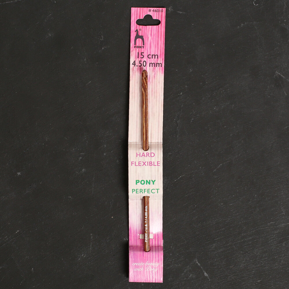 Pony Perfect 4.5 mm 15 cm Wooden Crochet Hook - 46010