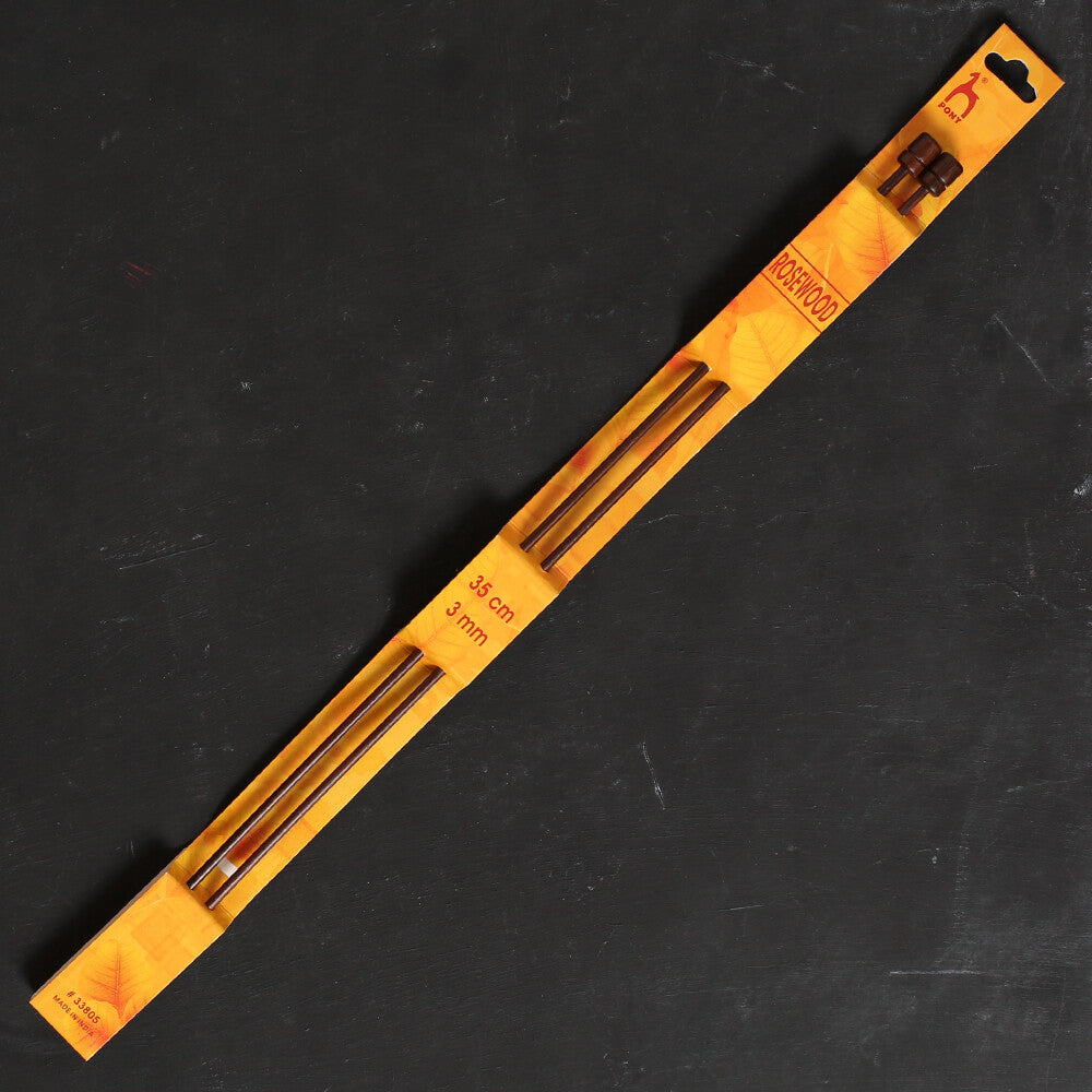 Pony Rosewood 3 mm 35 cm Rosewood Knitting Needles, 33805