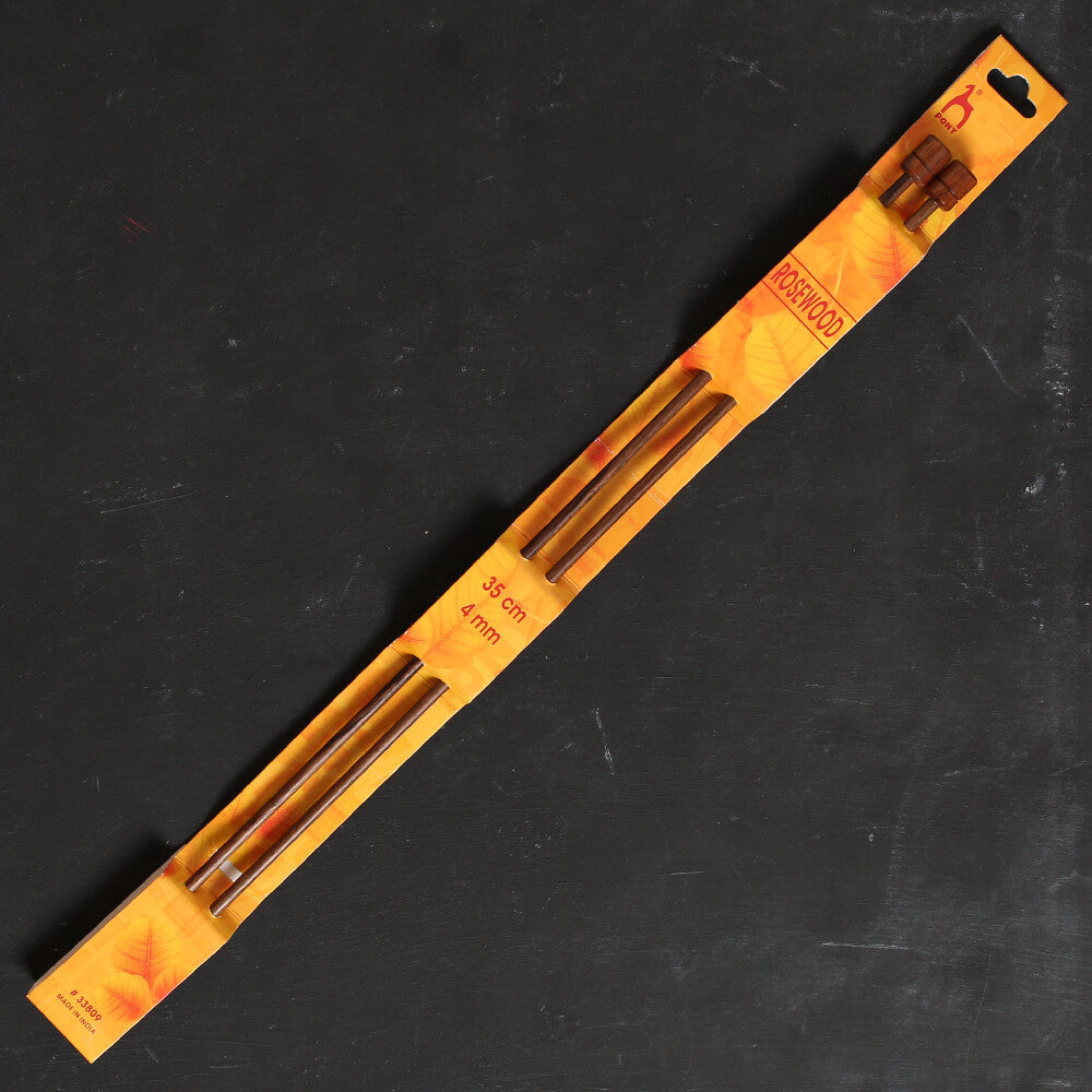 Pony Rosewood 4 mm 35 cm Rosewood Knitting Needles, 33809