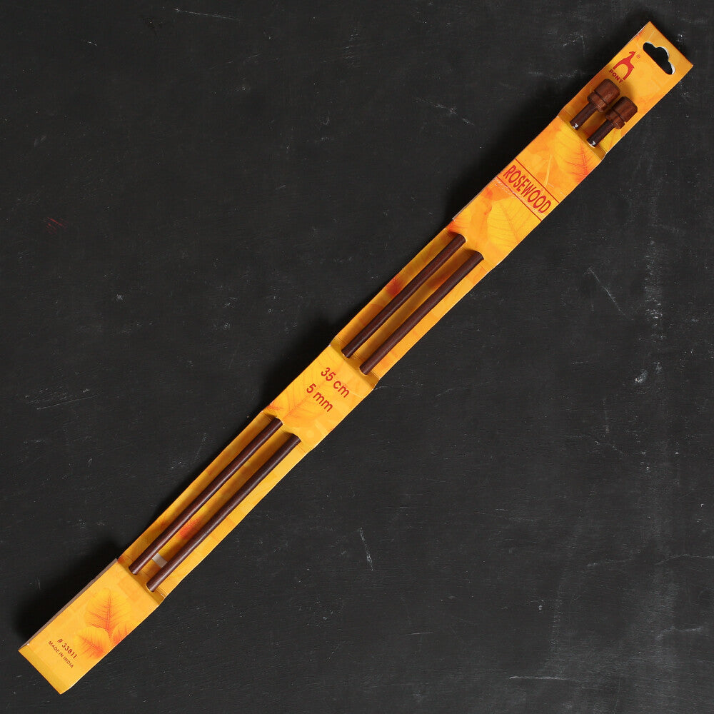 Pony Rosewood 5 mm 35 cm Rosewood Knitting Needles, 33811