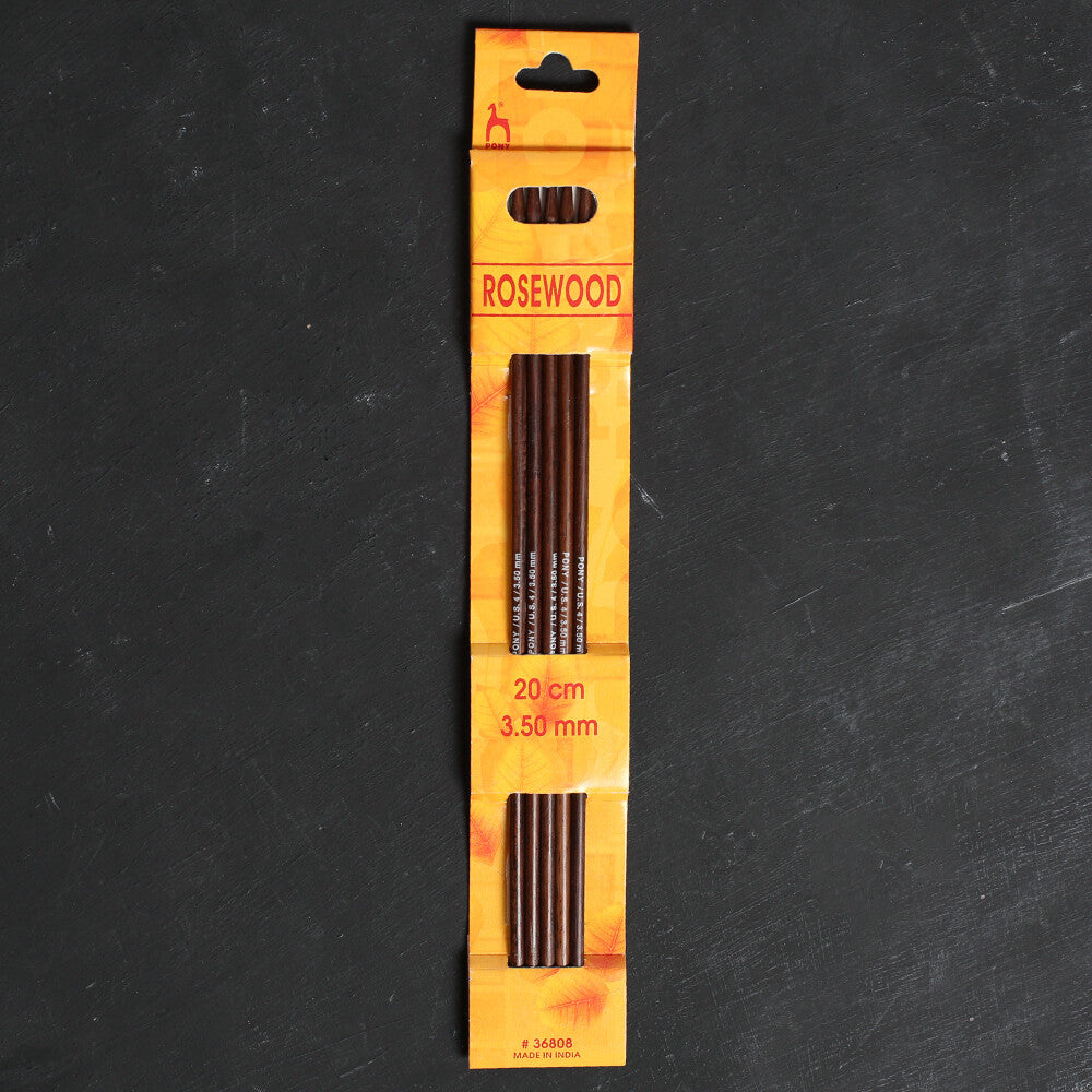 Pony Rosewood 3.5 mm 20 cm Rosewood Double Pointed Needles, Set of 5 - 36808
