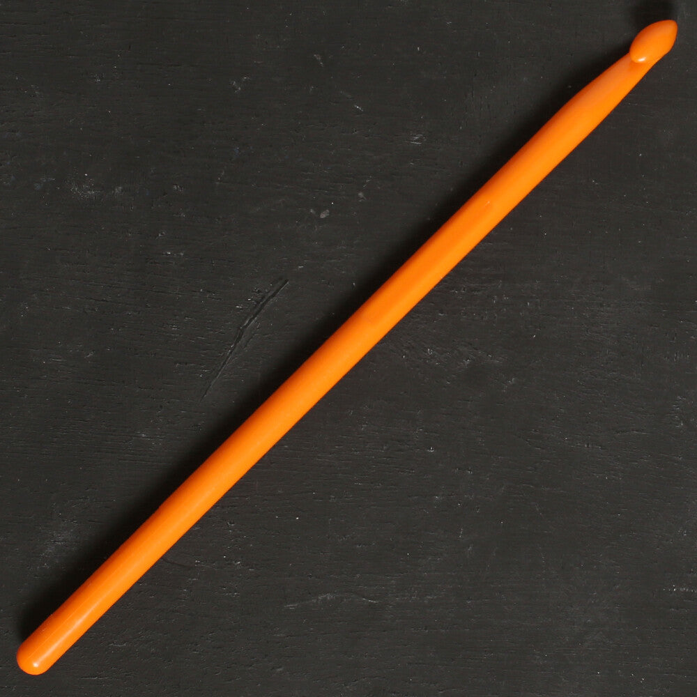 Pony Colour 6 mm 15 cm Plastic Crochet Hook, Orange - 44363