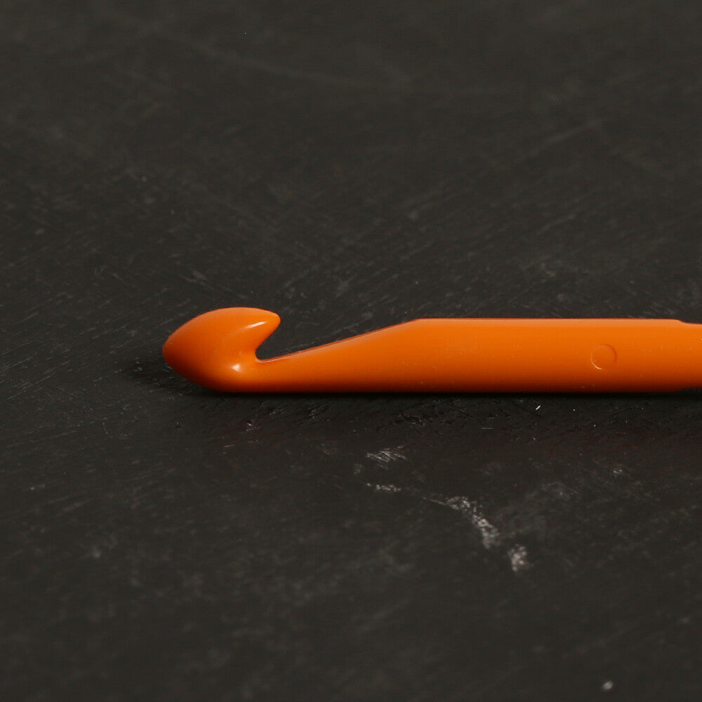 Pony Colour 6 mm 15 cm Plastic Crochet Hook, Orange - 44363