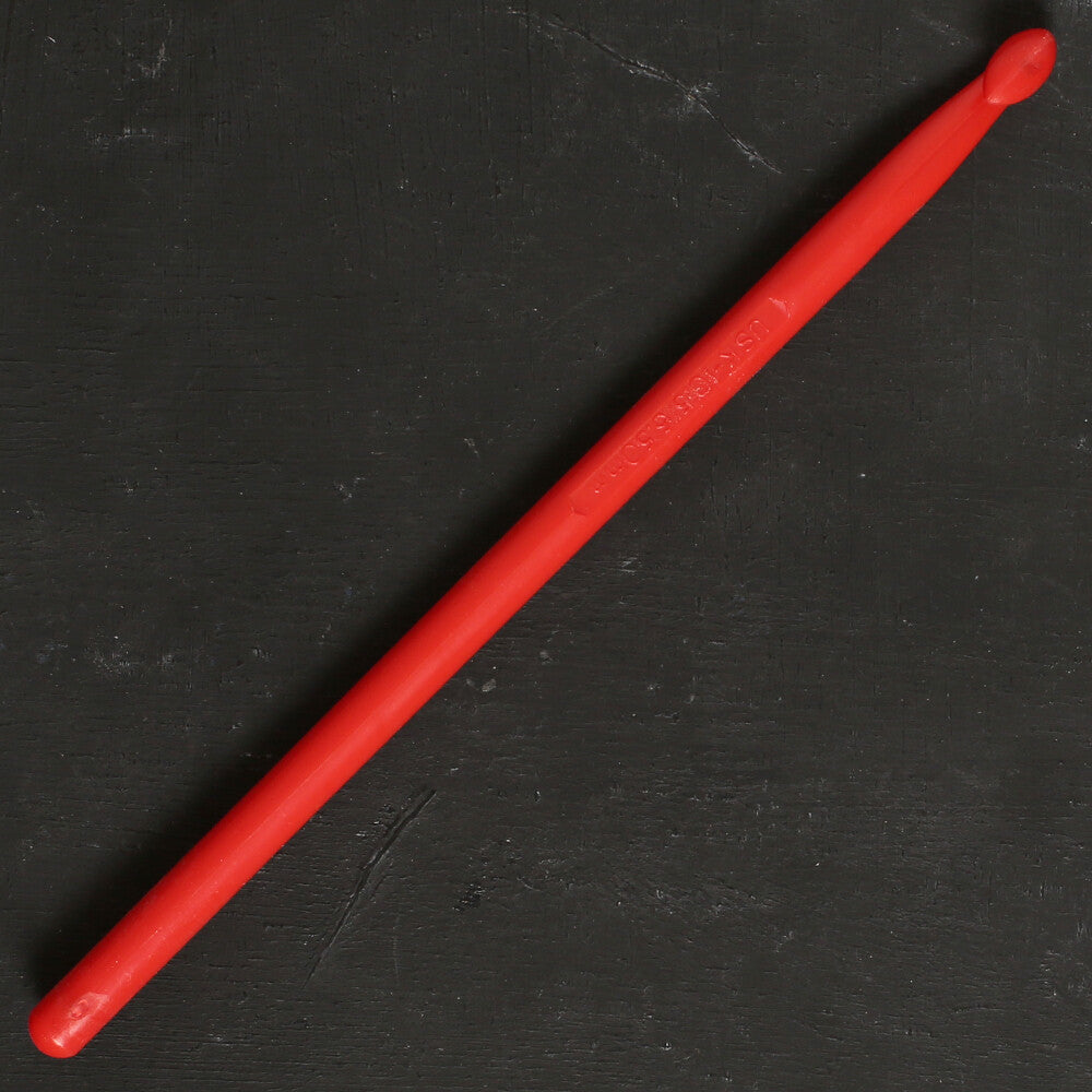 Pony Colour 6.5 mm 15 cm Plastic Crochet Hook, Red - 44364