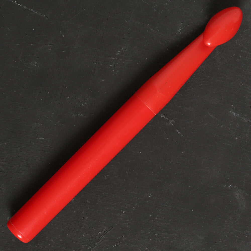 Pony Colour 20 mm 20 cm Plastic Crochet Hook, Red - 44372