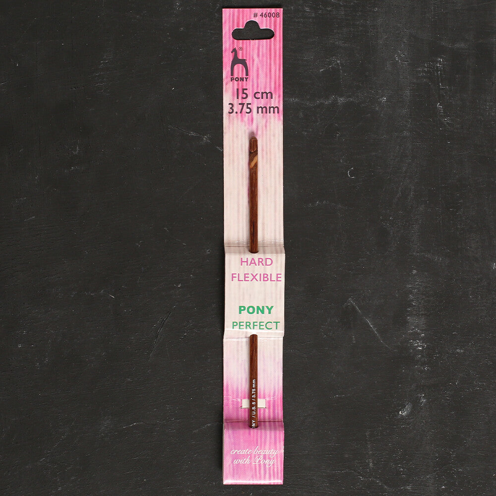 Pony Perfect 3.75 mm 15 cm Wooden Crochet Hook - 46008