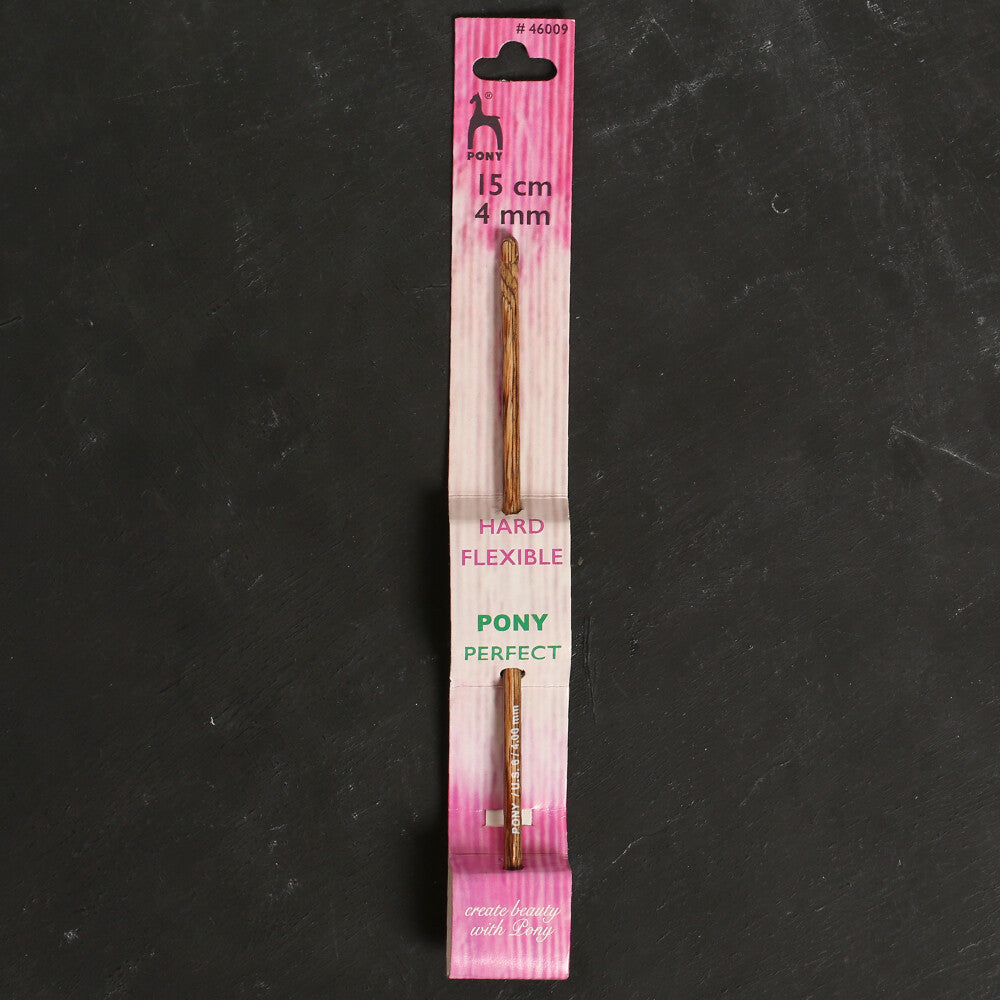 Pony Perfect 4 mm 15 cm Wooden Crochet Hook - 46009