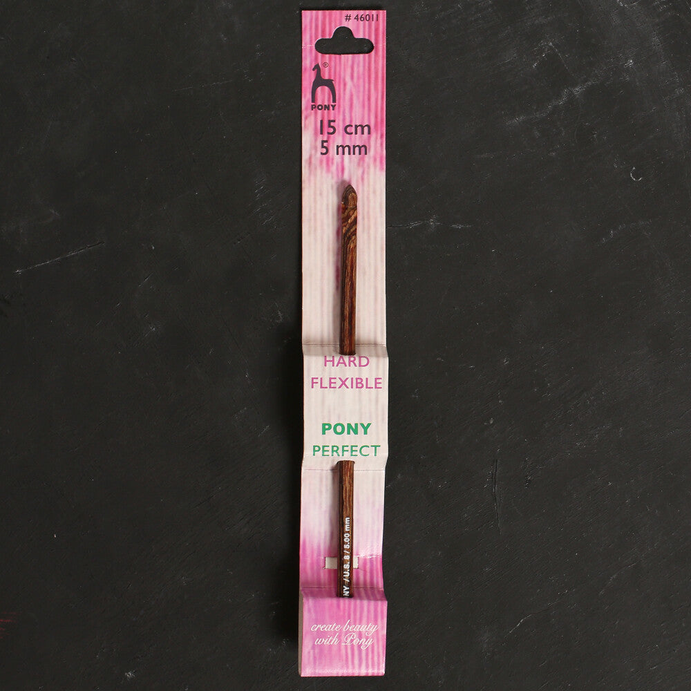 Pony Perfect 5 mm 15 cm Wooden Crochet Hook - 46011