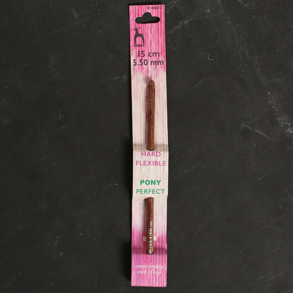 Pony Perfect 5.5 mm 15 cm Wooden Crochet Hook - 46012