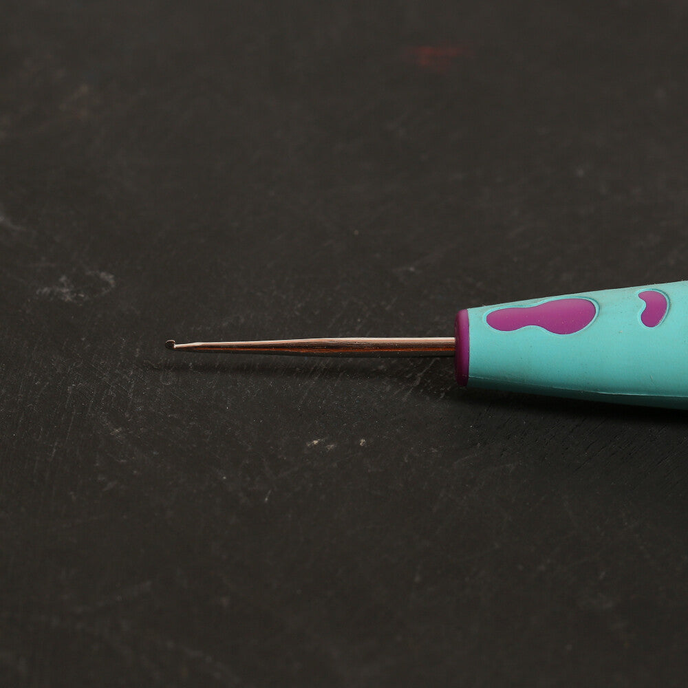 Pony No.17 0.75 mm 13 cm Metal Lace Crochet Hook with Soft Ergonomic Handle - 59602