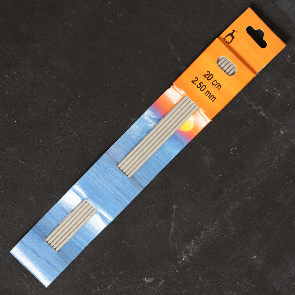Pony 2.5 mm 20 cm Aluminium Double Pointed Needles, Set of 5 - 36614