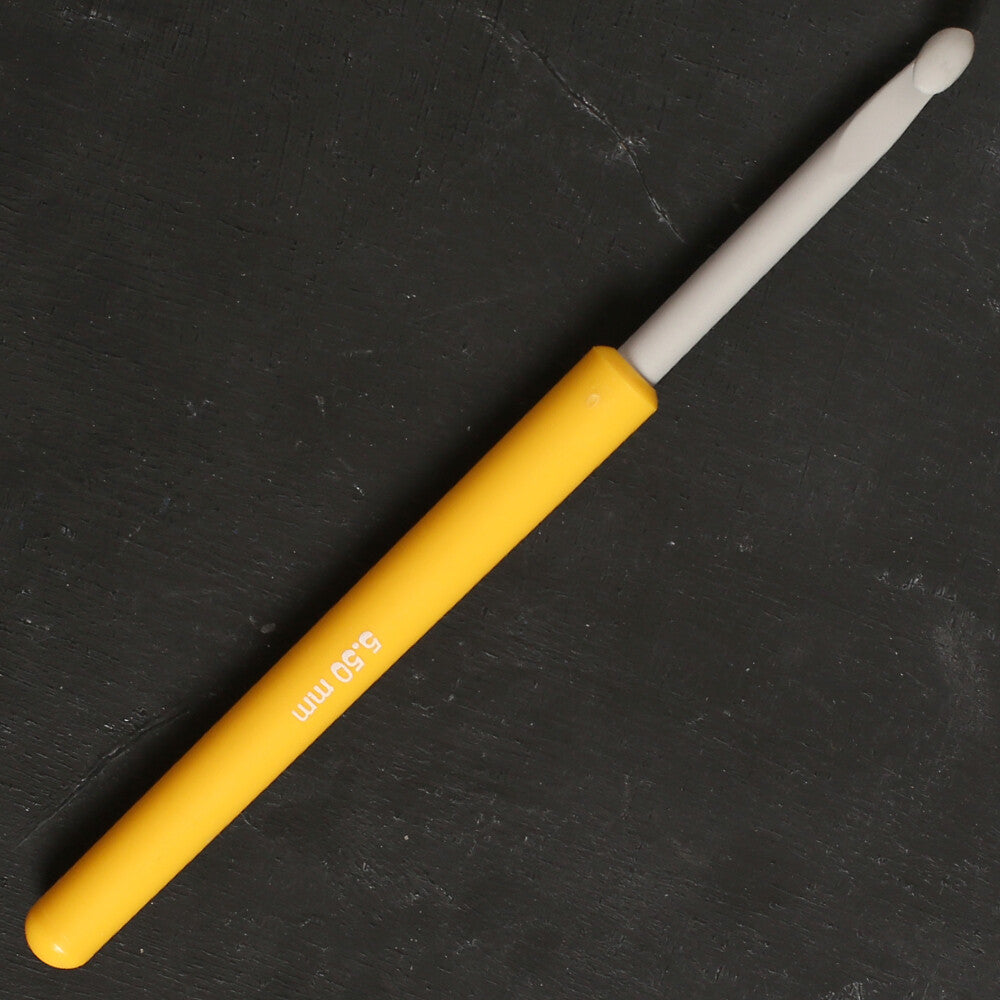 Pony 5.5 mm 14 cm Aluminium Crochet Hook, Yellow - 46608