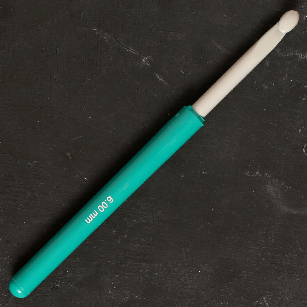 Pony 6 mm 14 cm Aluminium Crochet Hook, Green - 46609