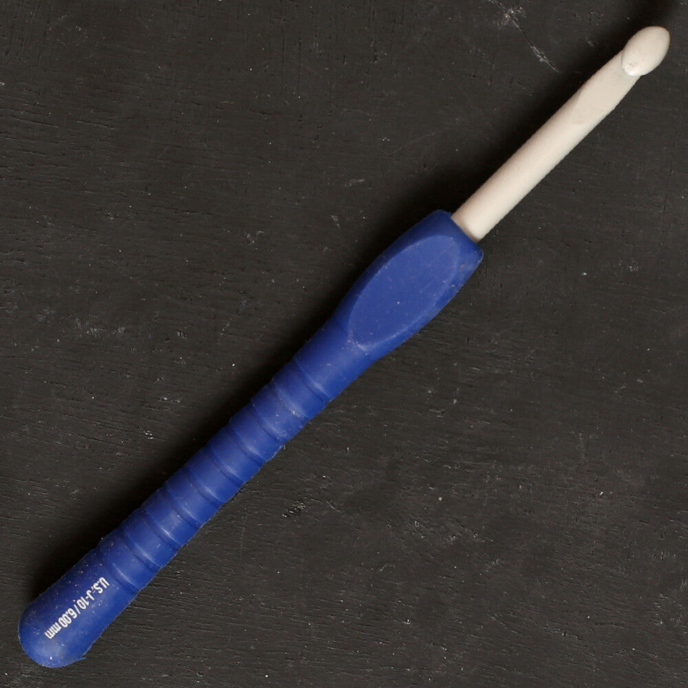 Pony Easy Grip 14 cm 6mm Soft Handled Crochet Hook, Blue - 56809