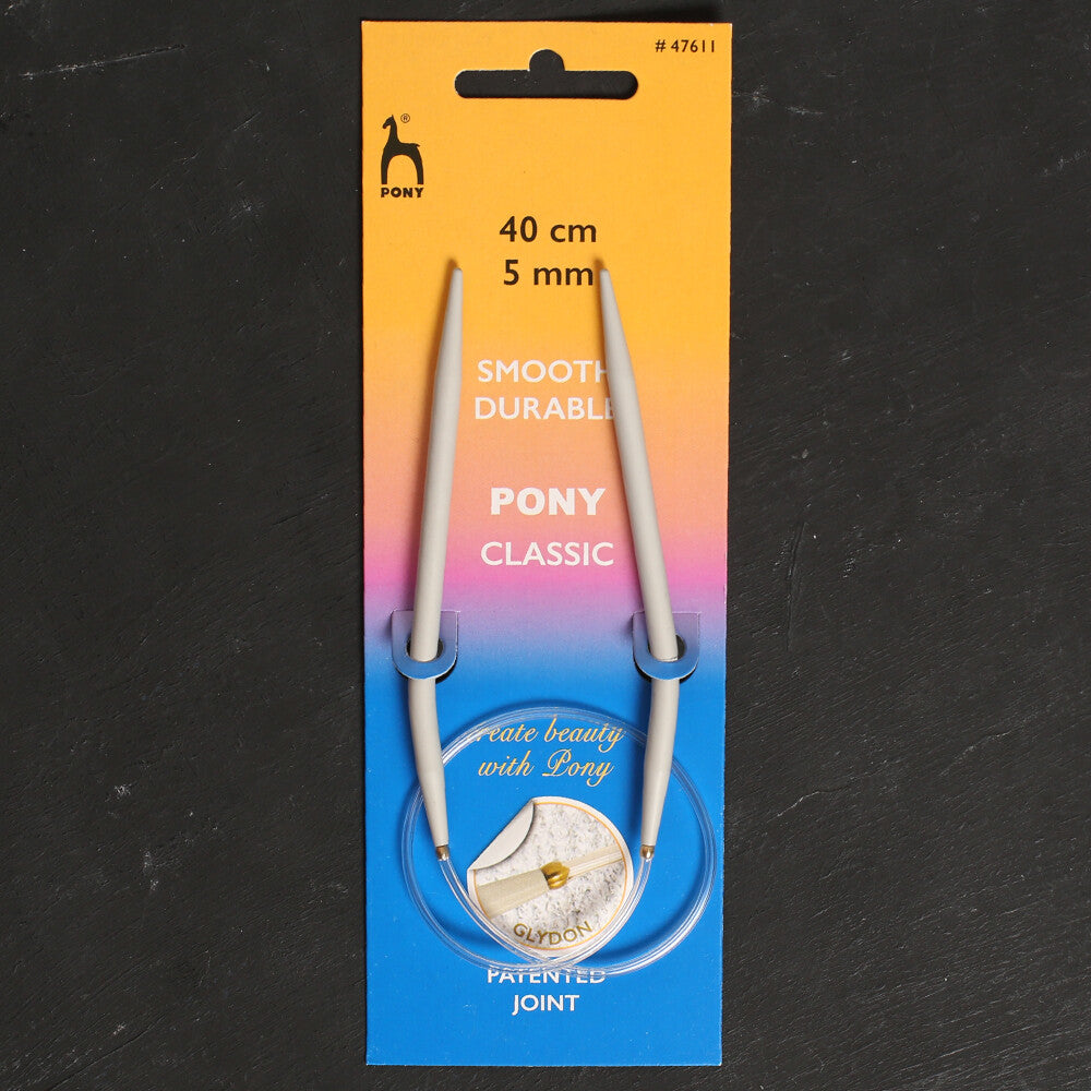 PONY 5 MM 40 CM GLYDON JOINT ALUMINIUM CIRCULAR NEEDLE - 47611