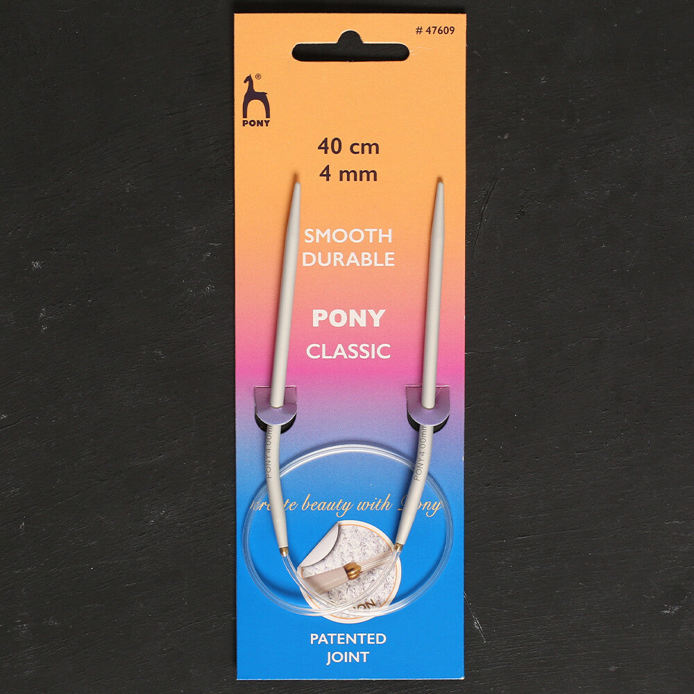 PONY 4 MM 40 CM GLYDON JOINT ALUMINIUM CIRCULAR NEEDLE - 47609