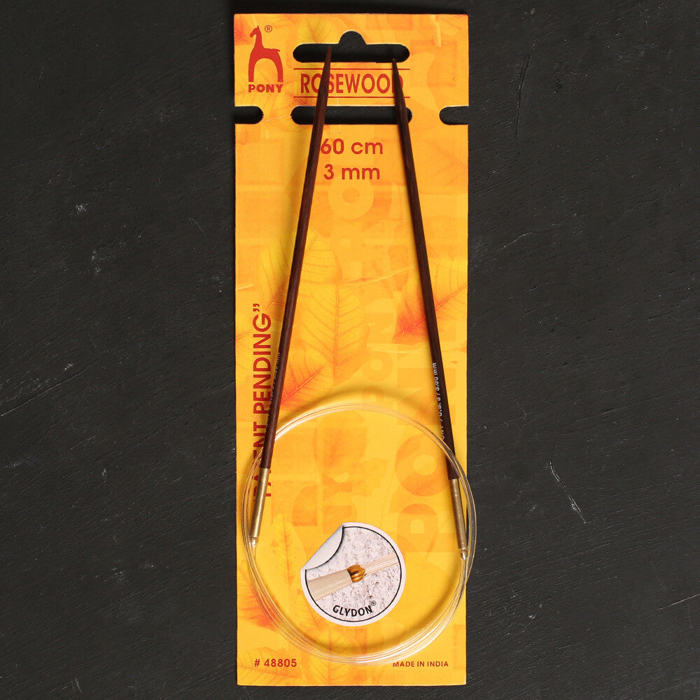 Pony Rosewood 3 mm 60 cm Circular Needle - 48805
