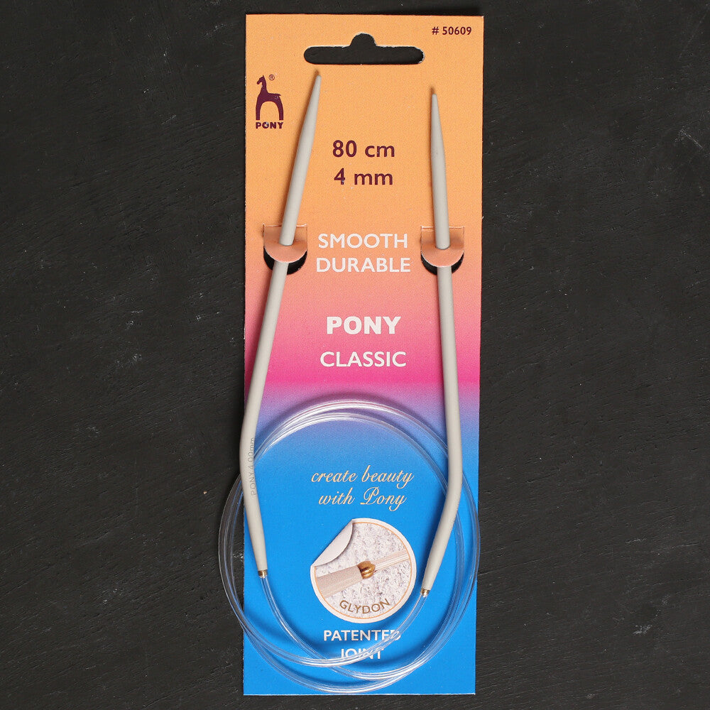 Pony 4 mm 80 cm Glydon Joint Aluminium Circular Needle- 50609