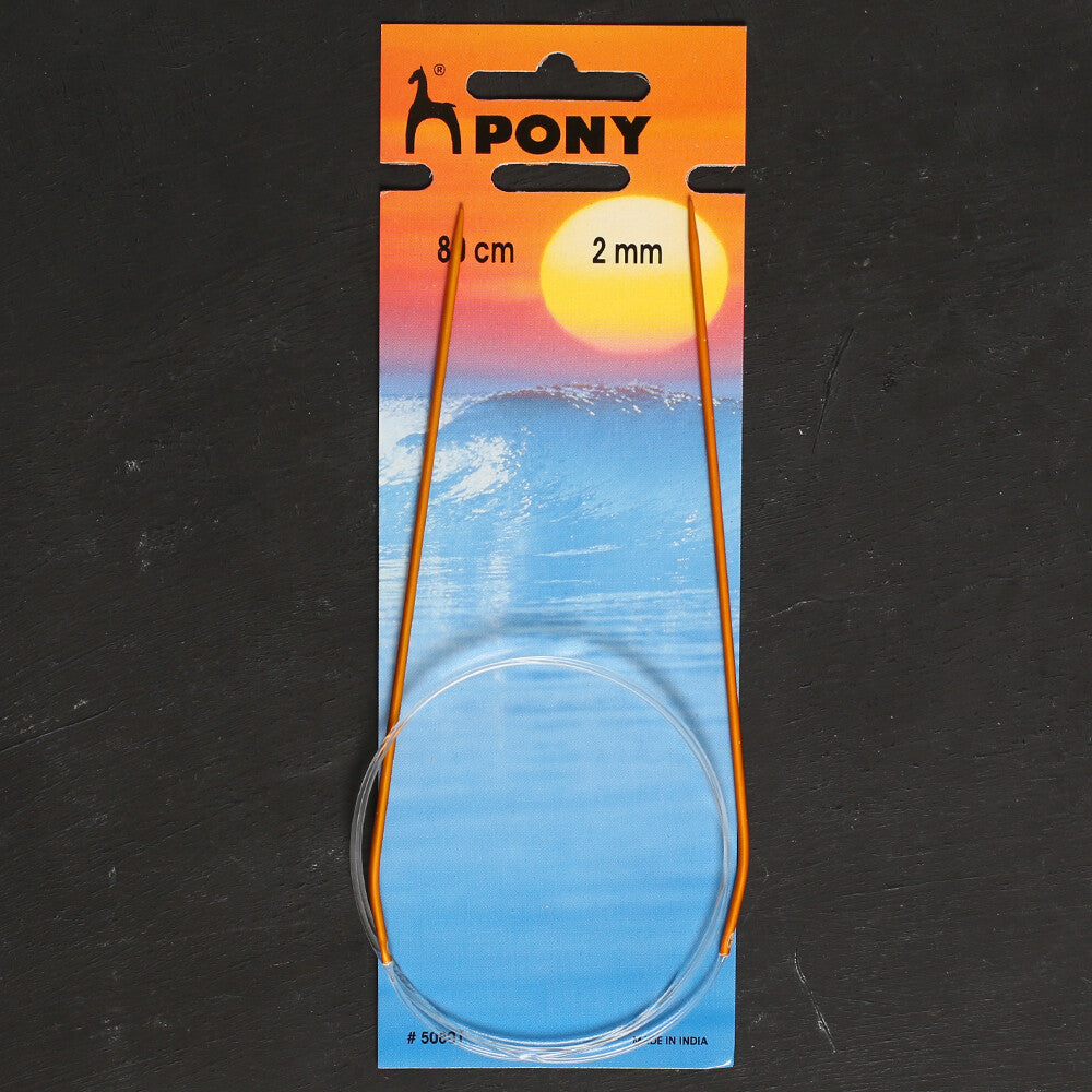 PONY 2 MM 80 CM CIRCULAR NEEDLE, YELLOW - 50801