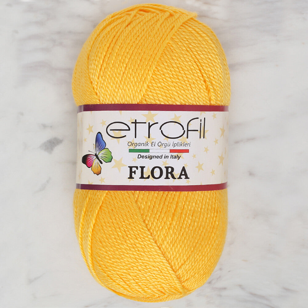 Etrofil Flora Knitting Yarn, Yellow - 72002
