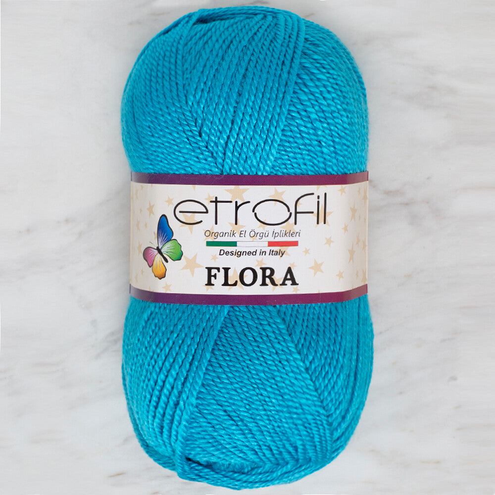 Etrofil Flora Knitting Yarn, Turquoise - 75021