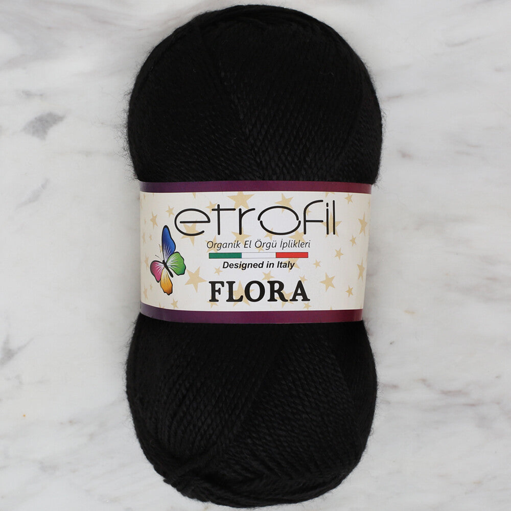 Etrofil Flora Knitting Yarn, Black - 70968