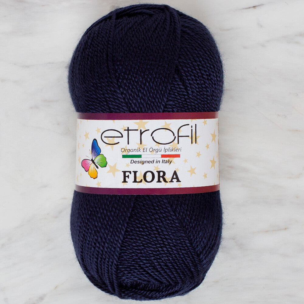 Etrofil Flora Knitting Yarn, Navy - 75024
