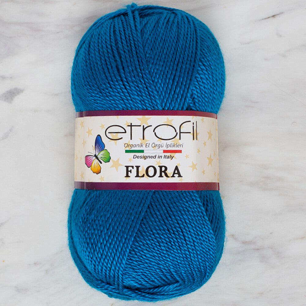 Etrofil Flora Knitting Yarn, Blue - 75022