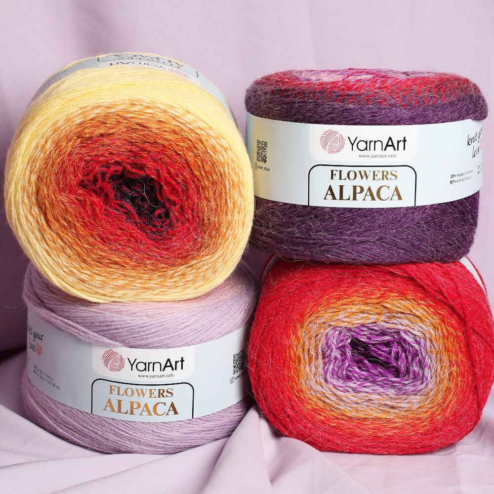 Yarnart Flowers Alpaca 250 Gr Knitting Yarn, Variegated - 419