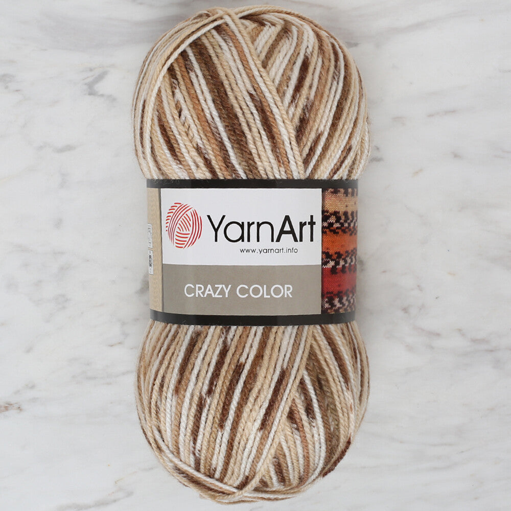 YarnArt Crazy Color Knitting Yarn, Variegated - 110
