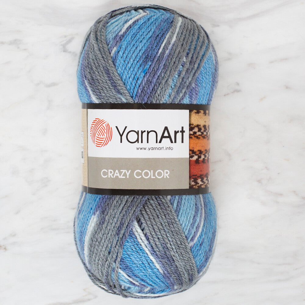 YarnArt Crazy Color Knitting Yarn, Variegated - 134