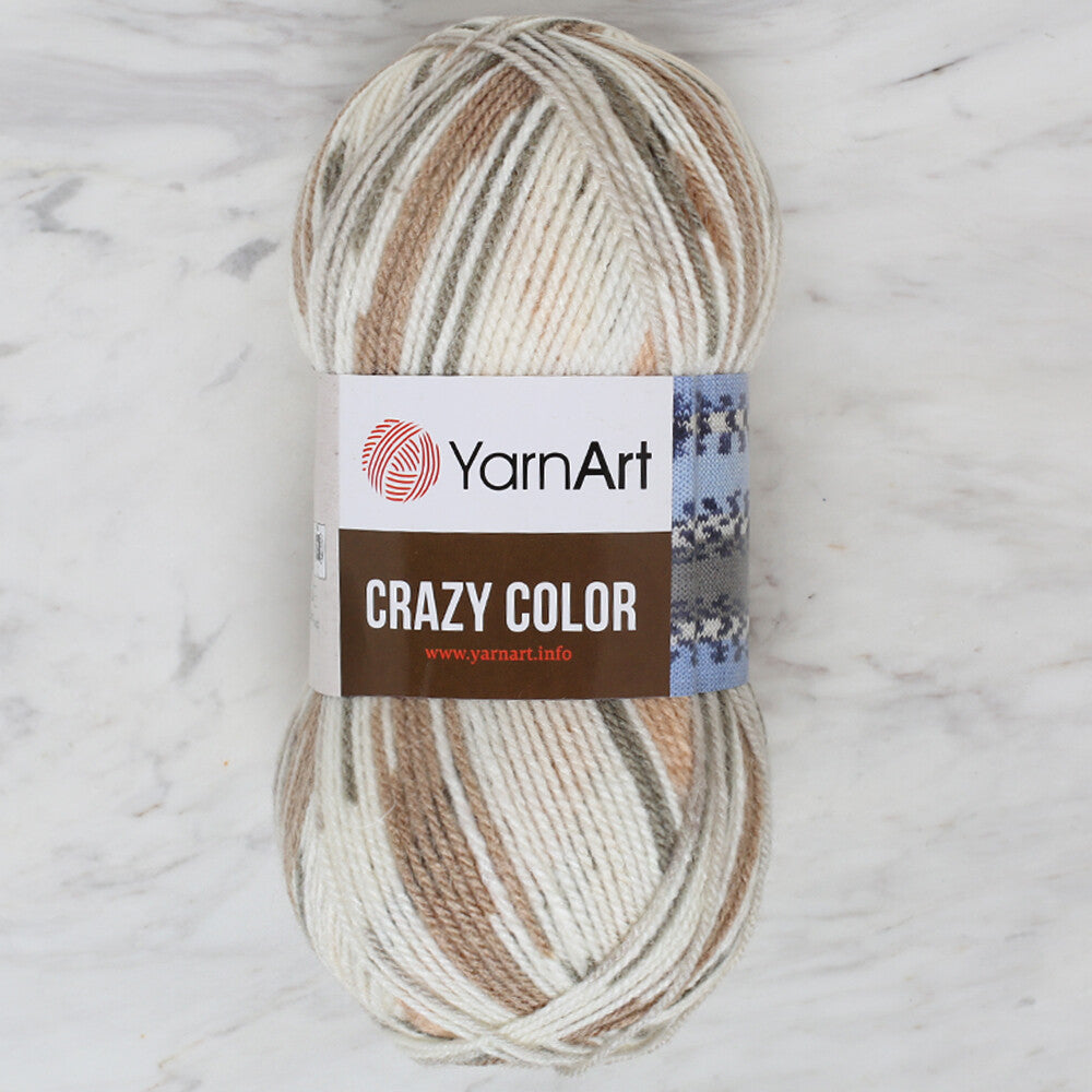 YarnArt Crazy Color Knitting Yarn, Variegated - 145