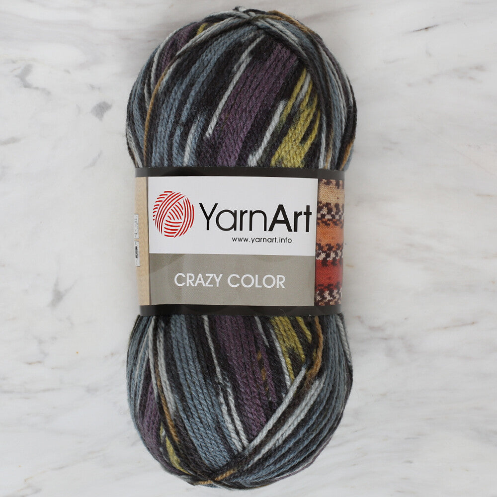 YarnArt Crazy Color Knitting Yarn, Variegated - 170