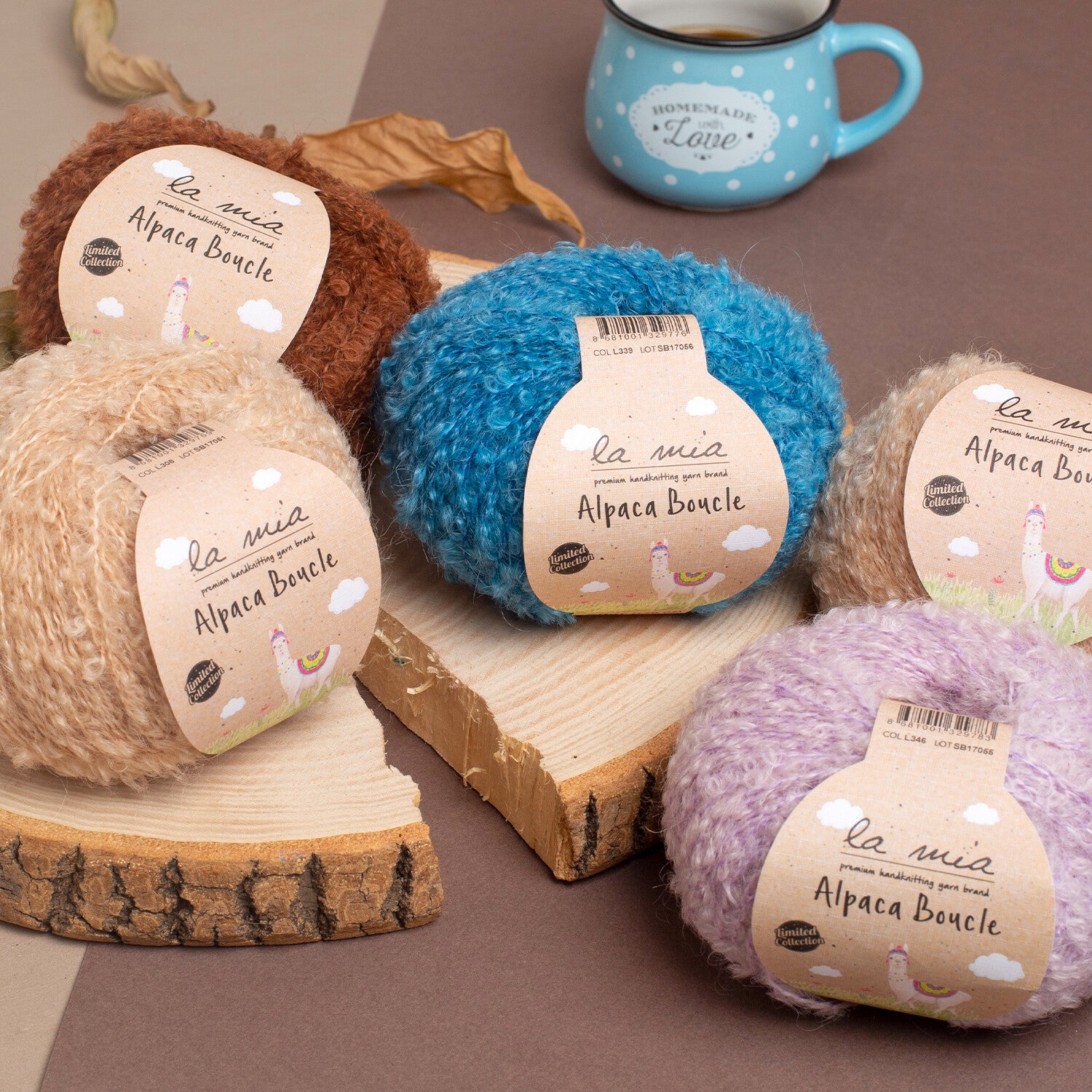 La Mia 50 Gr Alpaca Boucle Yarn, Dark Brown - L311