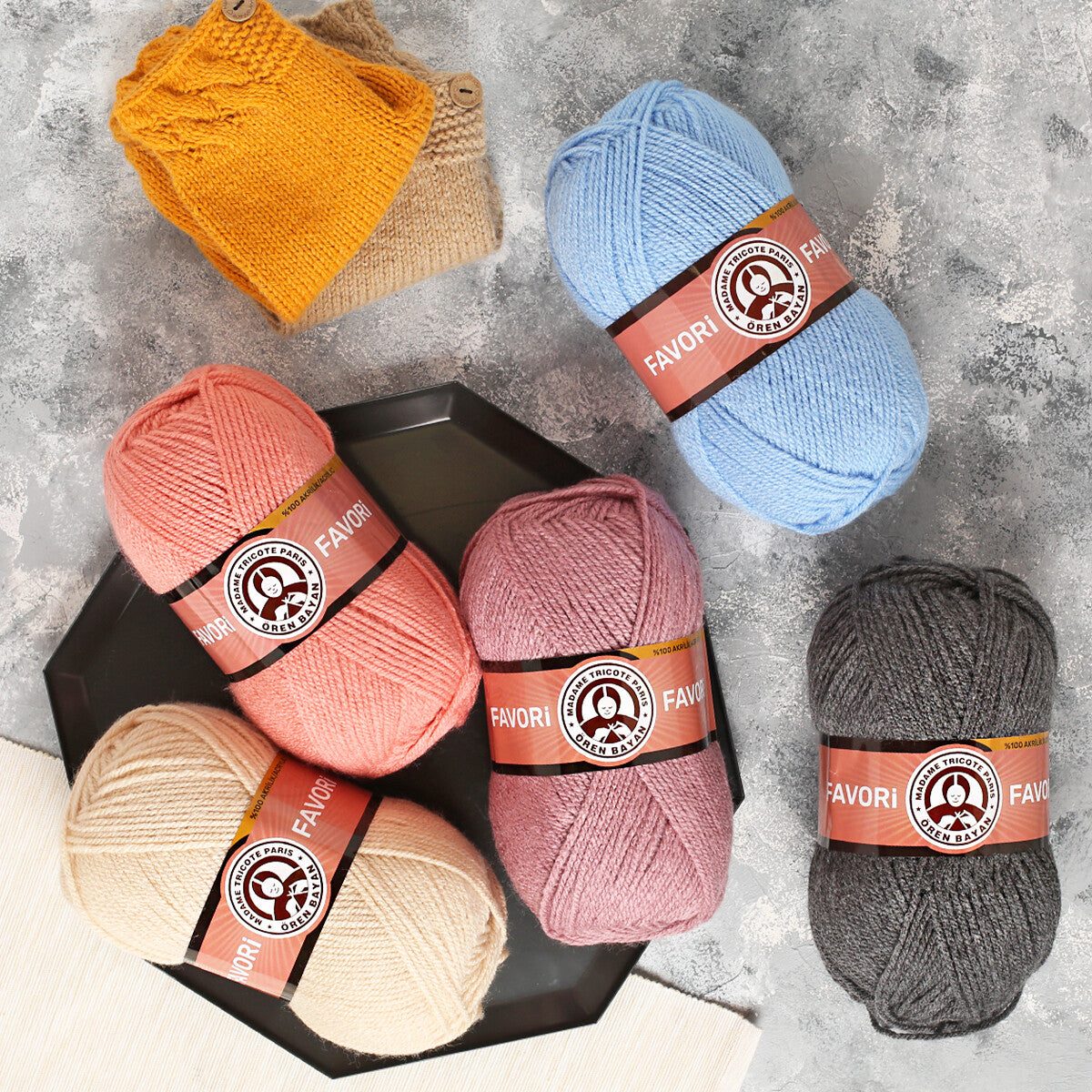 Madame Tricote Paris Favori Knitting Yarn, Neon Orange - 147