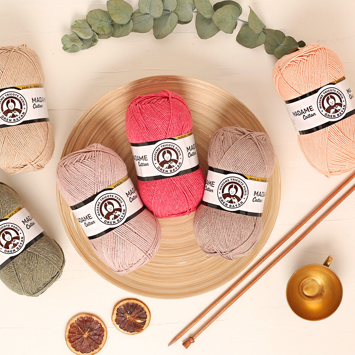 Madame Tricote Paris Madame Cotton Yarn, Pink - 026