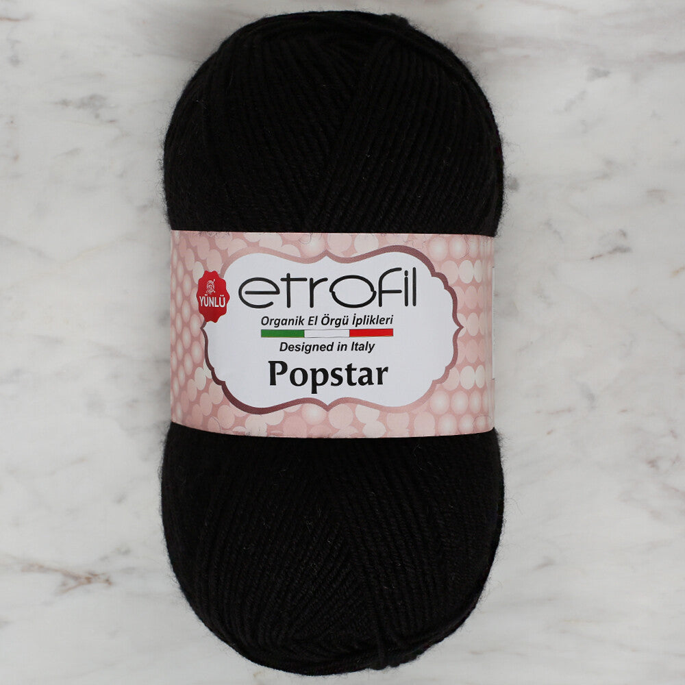 Etrofil Popstar Yarn, Black - 70978