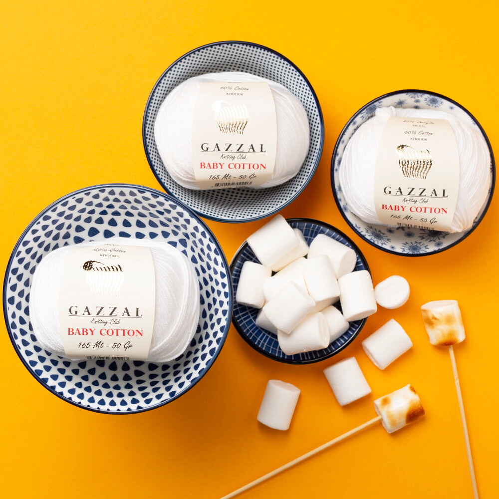 Gazzal Baby Cotton Knitting Yarn, Green - 3457