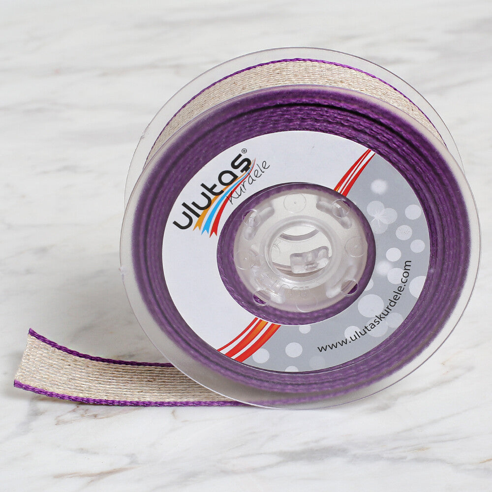 Ulutaş 2.5 cm 10 m Linen Ribbon, Lilac